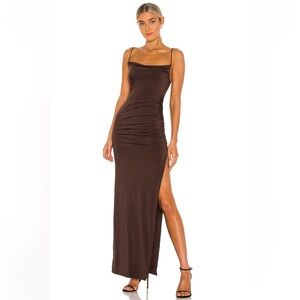 Lovers + Friends Odessa Gown in Espresso Brown